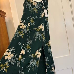 NWT Reformation Dark Green Floral Maxi Dress